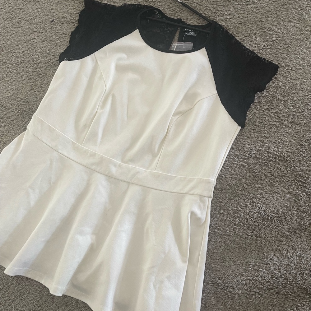White and black top